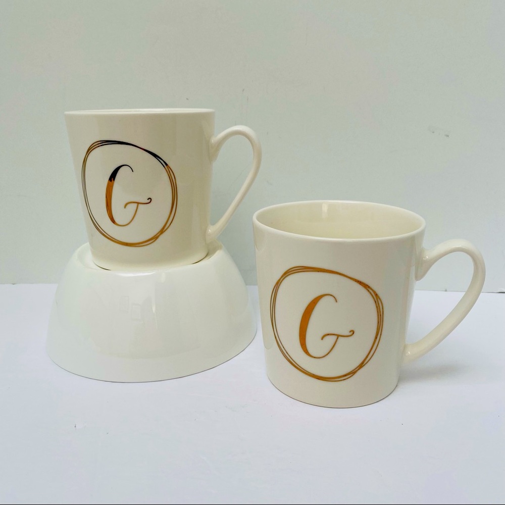 Monogram Gold Letter G 2  Coffee Mugs Cups18 Oz